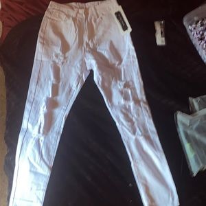 white ripped jeans